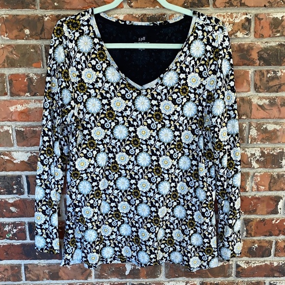 J Jill Pima V neck cotton top - Picture 1 of 4